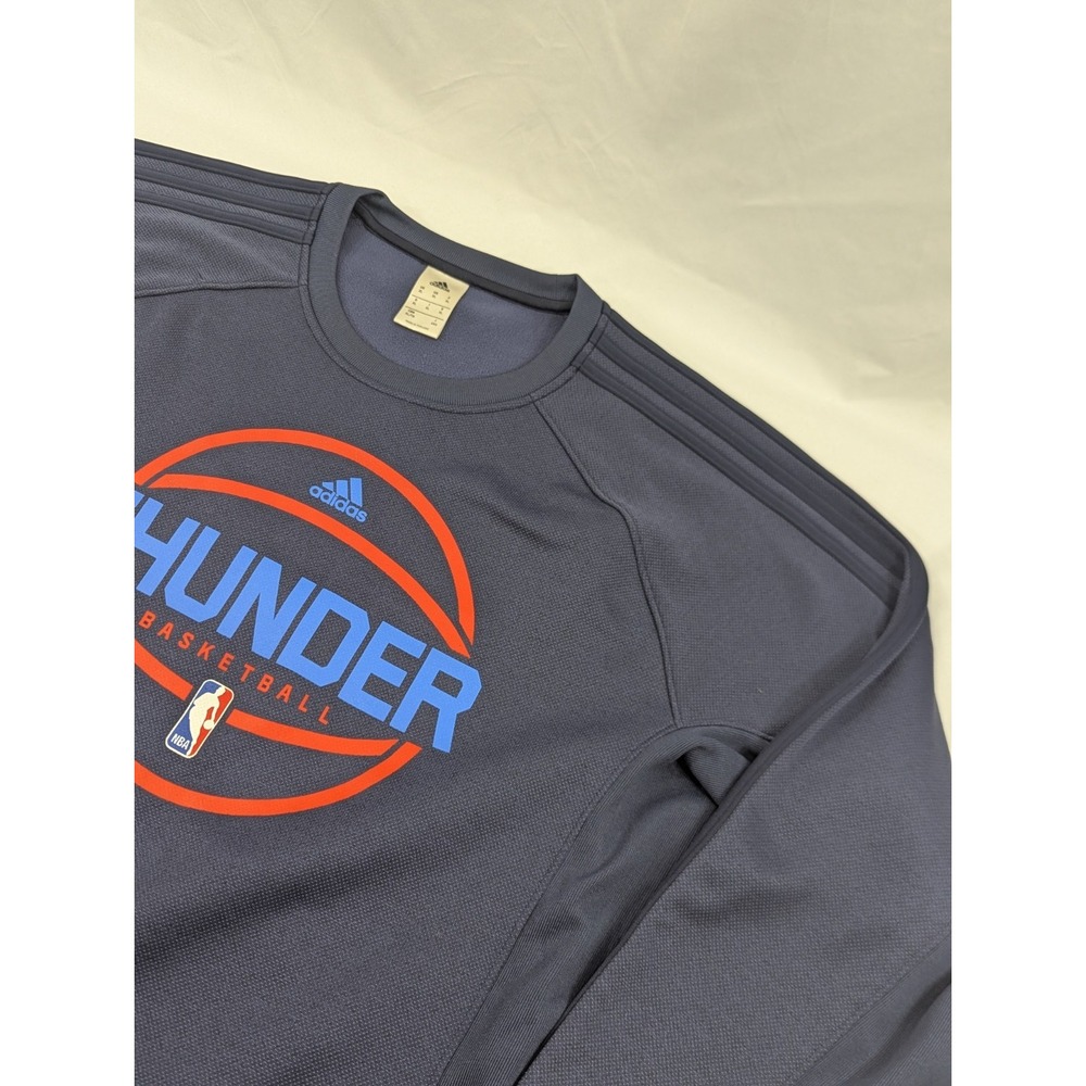 Adidas Oklahoma City Thunder Heavy Knit Sweatshirt Mens XL Pullover Navy Blue
